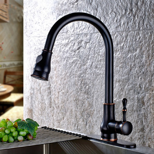 Matte Black Pull Out Kitchen Sink Tap High Quality Single Hole 