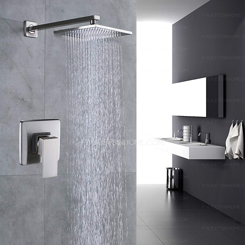Contemporary 2 Hole Rainfall Wall Mounted Bathroom Shower Set Faucet