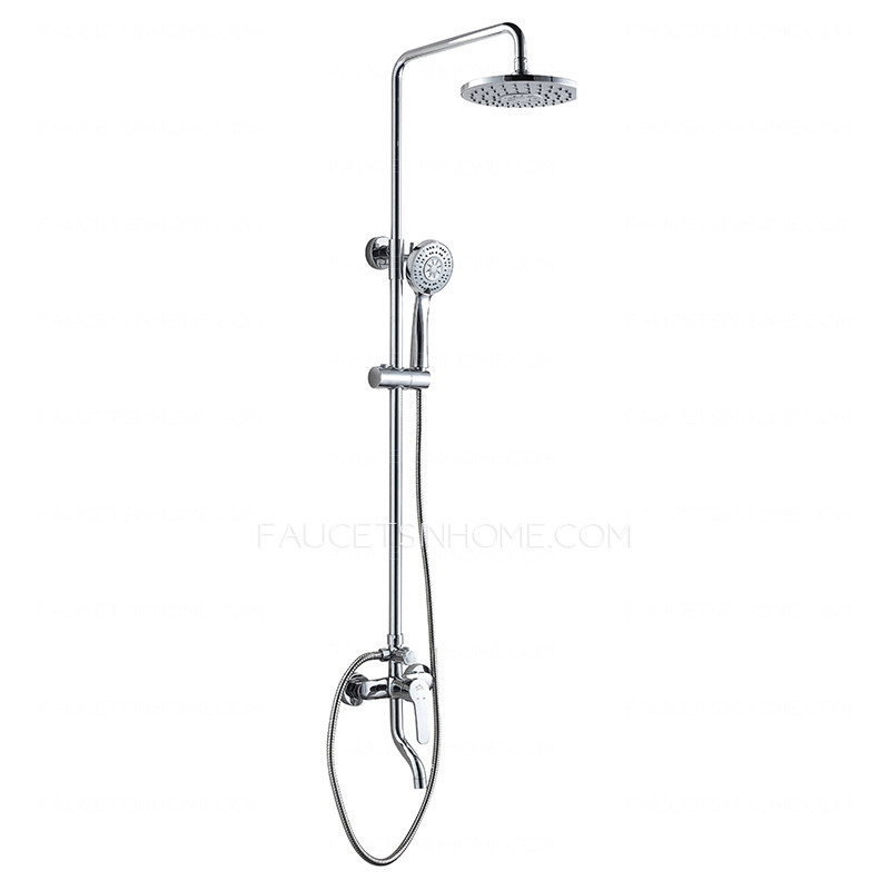 Sliver Brass Waterfall Three Hole Bathroom Shower Faucet System 