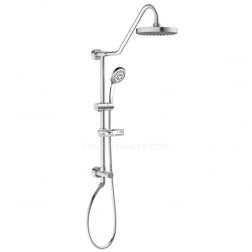 Contemporary Polished Chrome Handheld Bathroom Shower Faucet System 