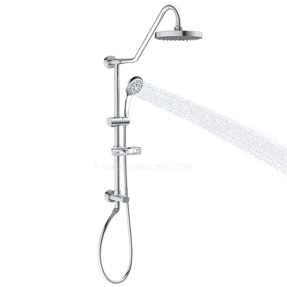 Contemporary Polished Chrome Handheld Bathroom Shower Faucet System 