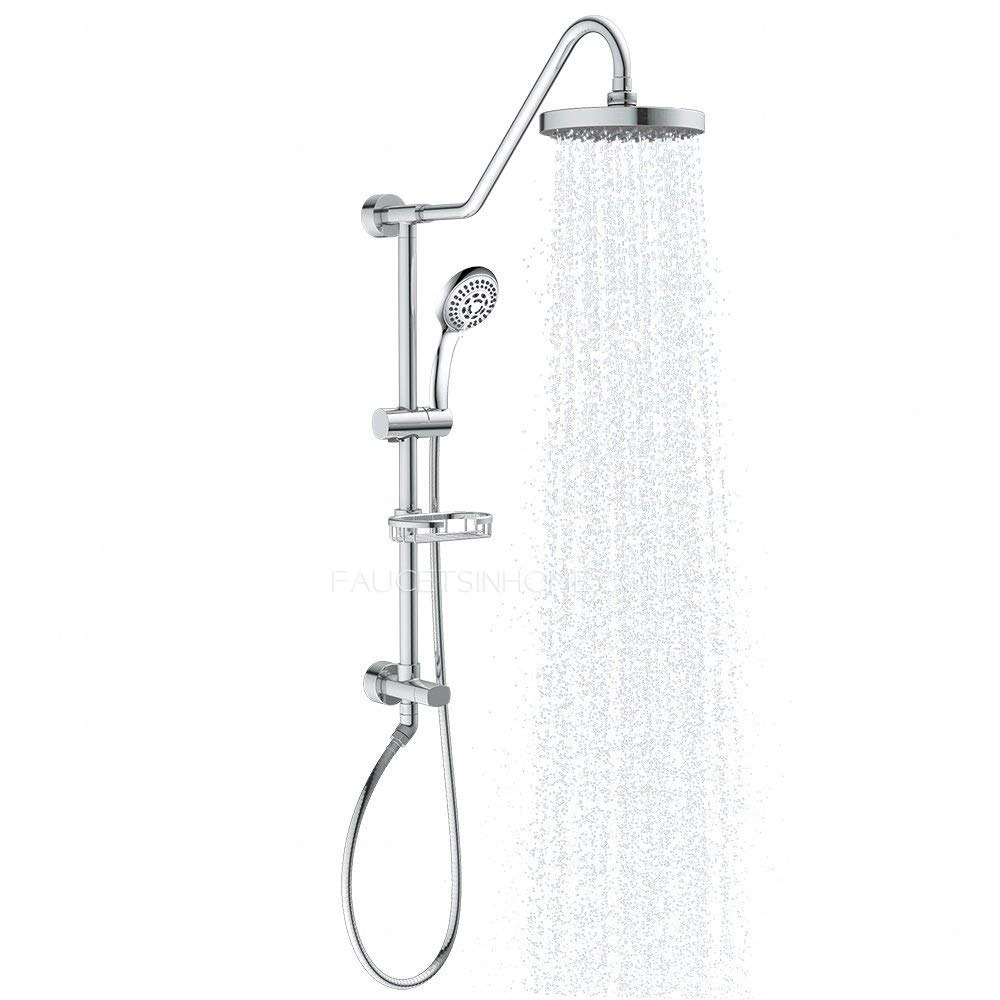 Contemporary Polished Chrome Handheld Bathroom Shower Faucet System 