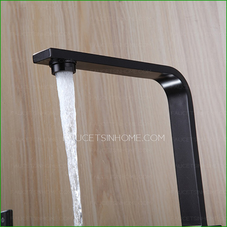 Contemporary Black Panting Kitchen Sink Faucet Deck Mounted