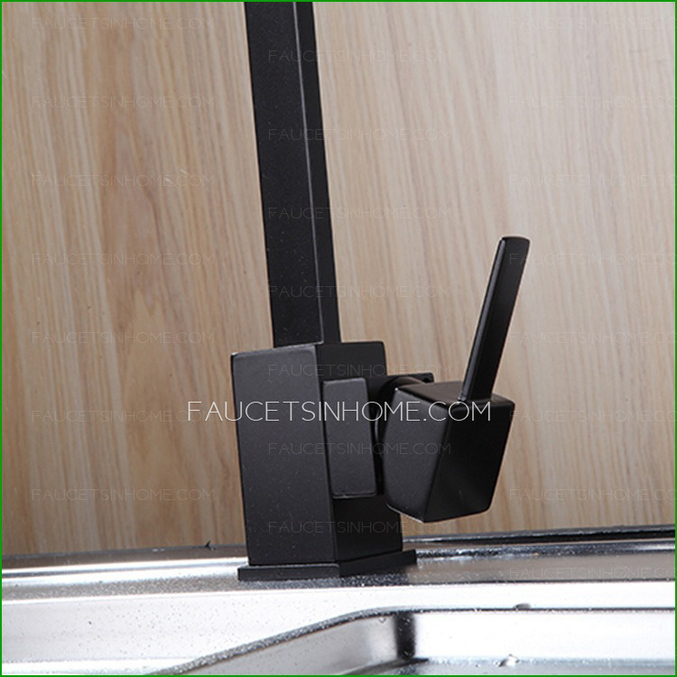 Contemporary Black Panting Kitchen Sink Faucet Deck Mounted