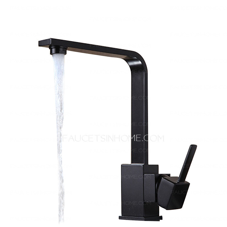 Contemporary Black Panting Kitchen Sink Faucet Deck Mounted