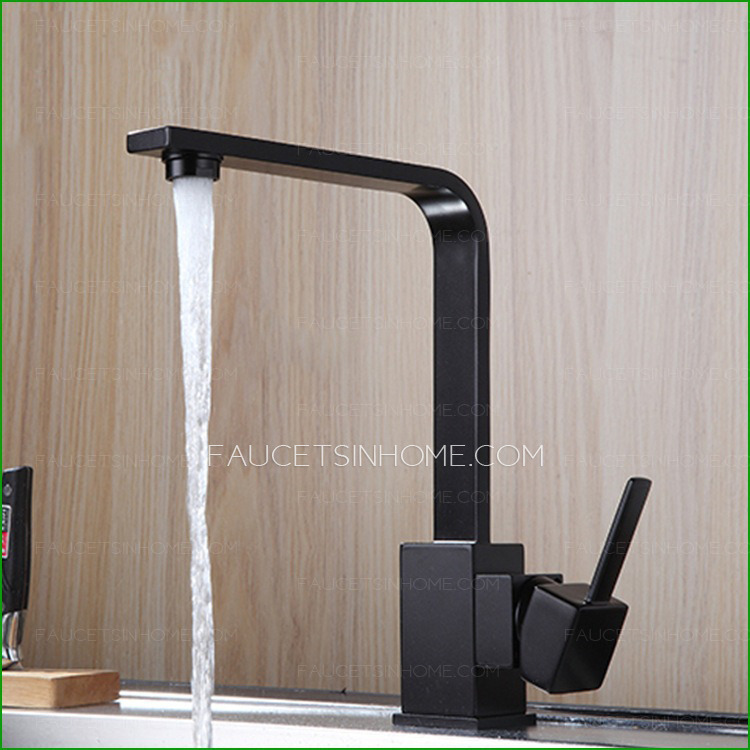 Contemporary Black Panting Kitchen Sink Faucet Deck Mounted