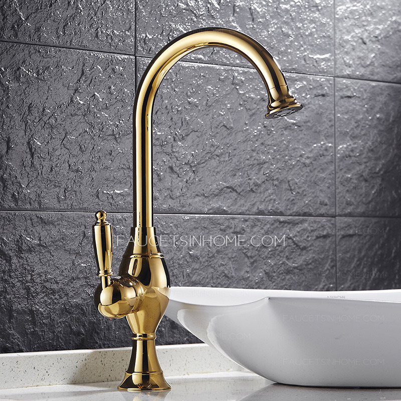 Single Handle Gold Bathroom Shower Sink Tap Cold Water Mixer