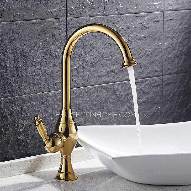 Single Handle Gold Bathroom Shower Sink Tap Cold Water Mixer