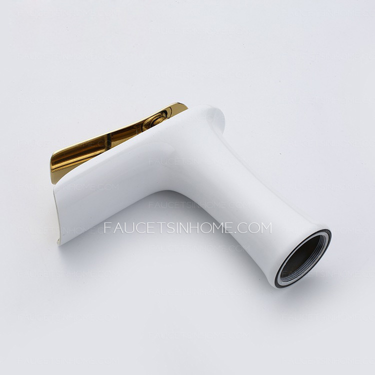 White Waterfall Desk Mounted Brass Shower Tap Single Handle Commerical 