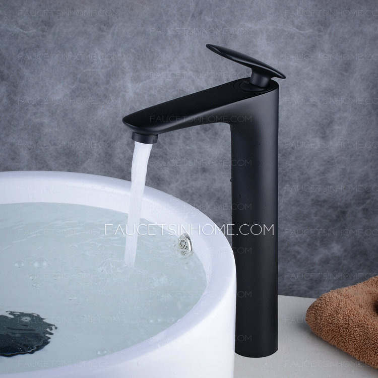 Utility Stylish Polished Brass One Handle Bathroom Black Vessel Faucet