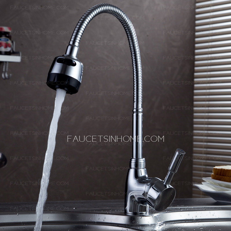 Stainless Steel Universal Brass Single Handle Kitchen Shower Tap Sliver 