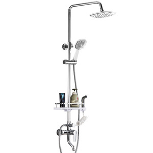 Keweai Brass Waterfall Sliver Wall Mounted Square Bathroom Shower System