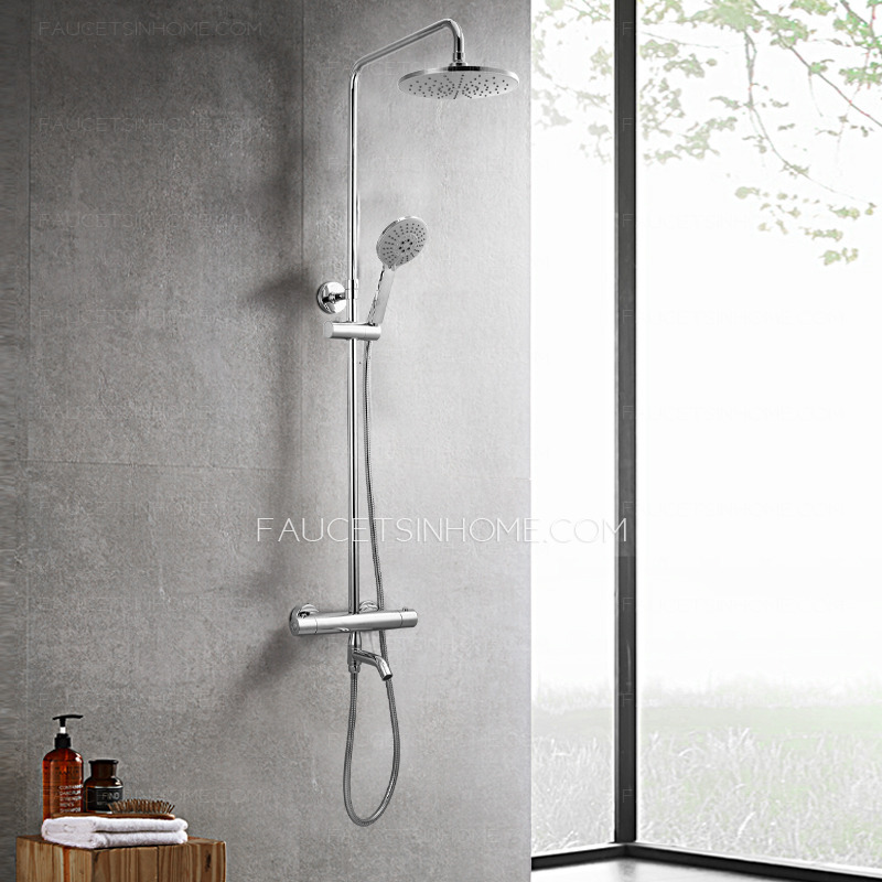 Sliver Waterfall Wall Mounted Stainless Steel Bathroom Shower System 