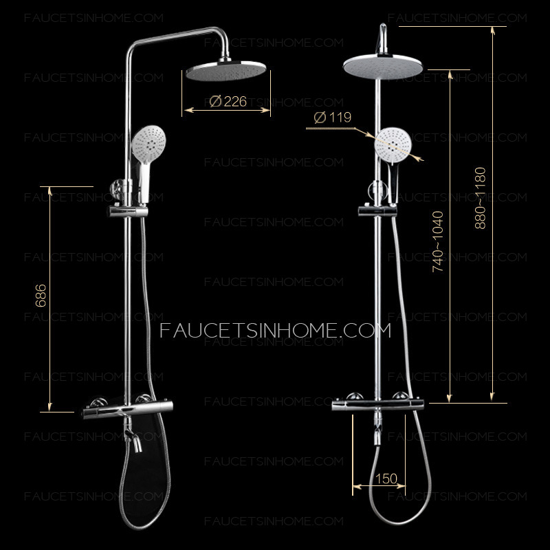 Sliver Waterfall Wall Mounted Stainless Steel Bathroom Shower System 
