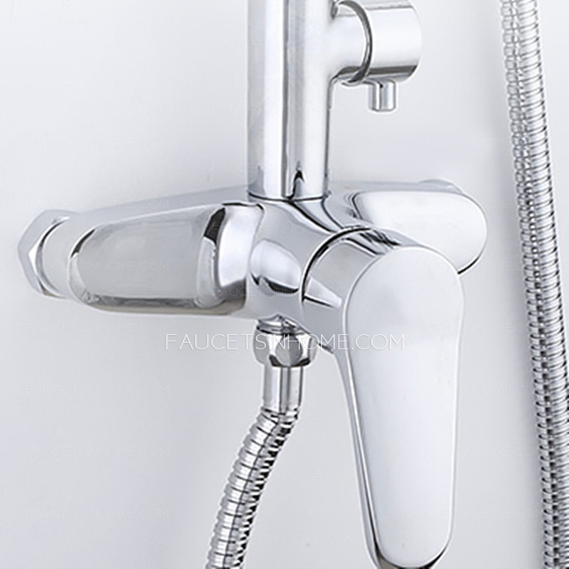 Sliver Waterfall Brss Single Handle Hot Water Mixed Bathroom Shower System