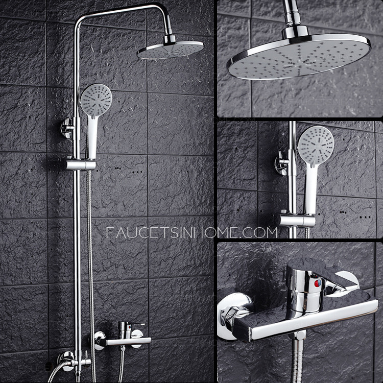 Sliver Waterfall Stainless Steel Modern Bathroom Shower Faucet System