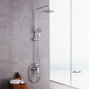 Sliver Waterfall Wall Mounted Stainless Steel Bathroom Shower Faucet System 