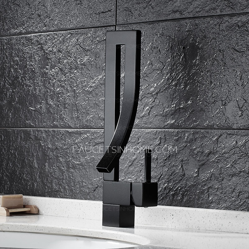 Matte Black Unique Single Hole Modern Bathroom Shower Tap 