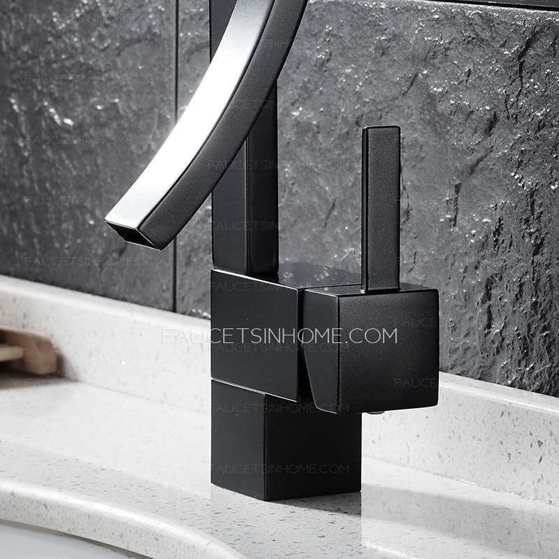 Matte Black Unique Single Hole Modern Bathroom Shower Tap 