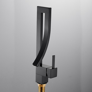 Matte Black Unique Single Hole Modern Bathroom Shower Tap 