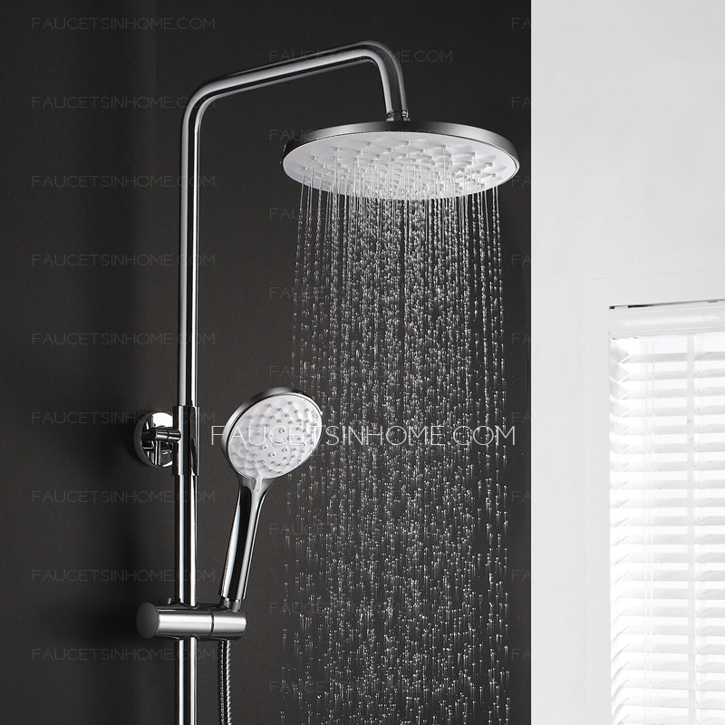 Sliver Waterfall Brass Cold Water Mixed Single Handle Bathroom Shower System
