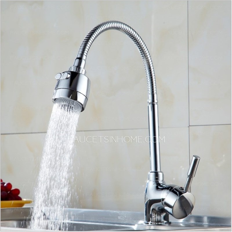 Sliver Cold Water Mixed Universal Single Handle Kitchen Shower Tap 
