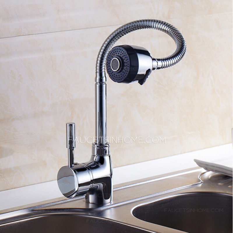 Sliver Cold Water Mixed Universal Single Handle Kitchen Shower Tap 