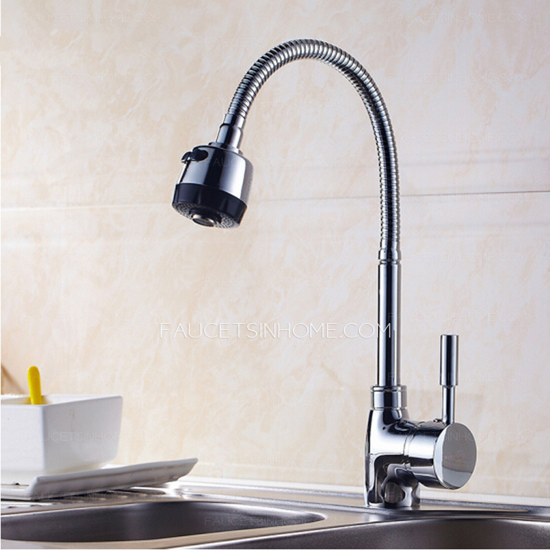 Sliver Cold Water Mixed Universal Single Handle Kitchen Shower Tap 