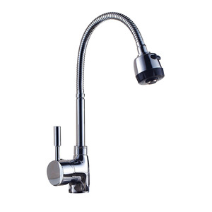 Sliver Cold Water Mixed Universal Single Handle Kitchen Shower Tap 
