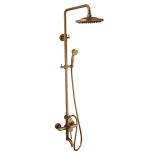 Brass Nordic Rustic Antique Gold Wall Mounted Bathroom Shower System