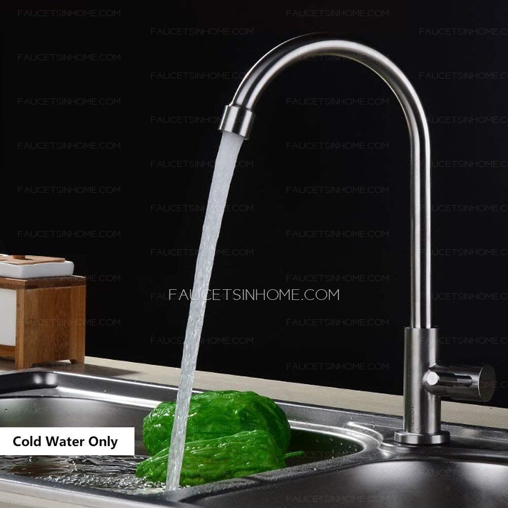 Matte Sliver Stanless Steel Single Handle Kitchen Sink Faucet