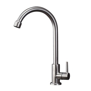 Matte Sliver Stanless Steel Single Handle Kitchen Sink Faucet