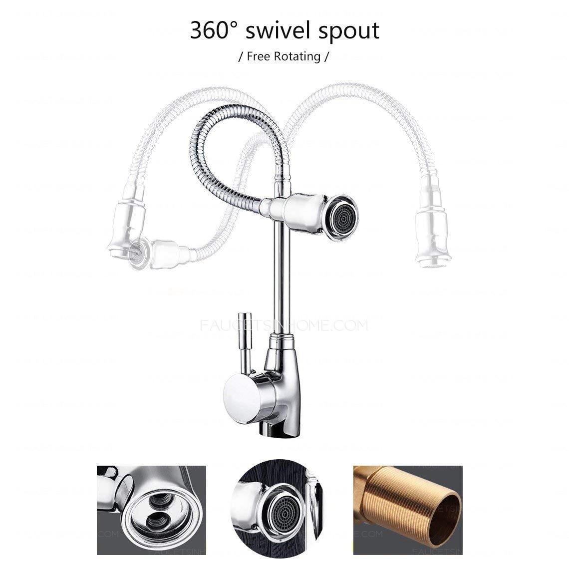 Pull Down Commerical Cold Water Mixed 360 Gegree Single Handle Kitchen Faucet 