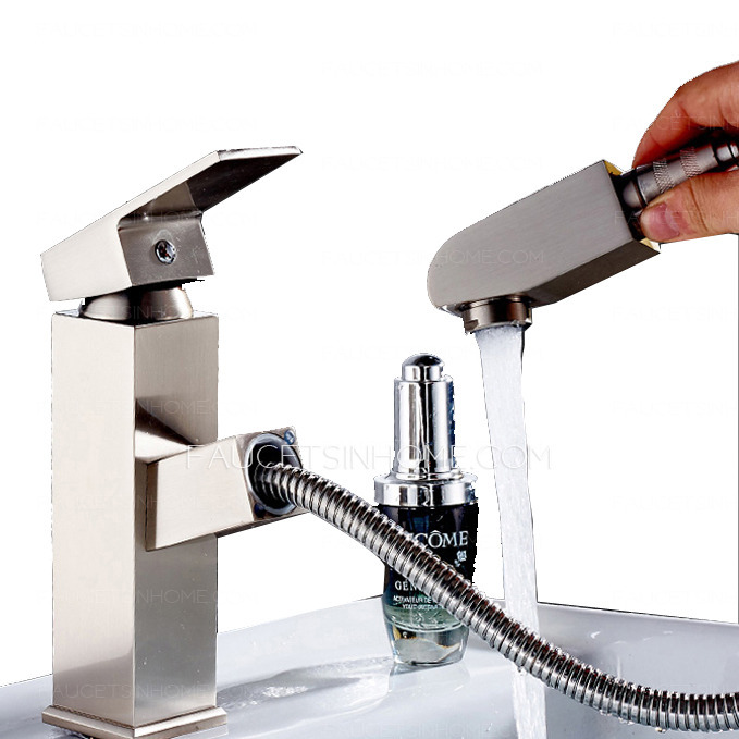 Pullout Mixer Copper Bathroom Faucets Telescopic Sprayer Taps
