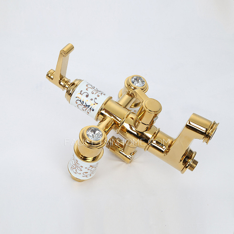 Vintage Brushed Nickel Brass Bathroom Shower Faucets Handheld Sprayer