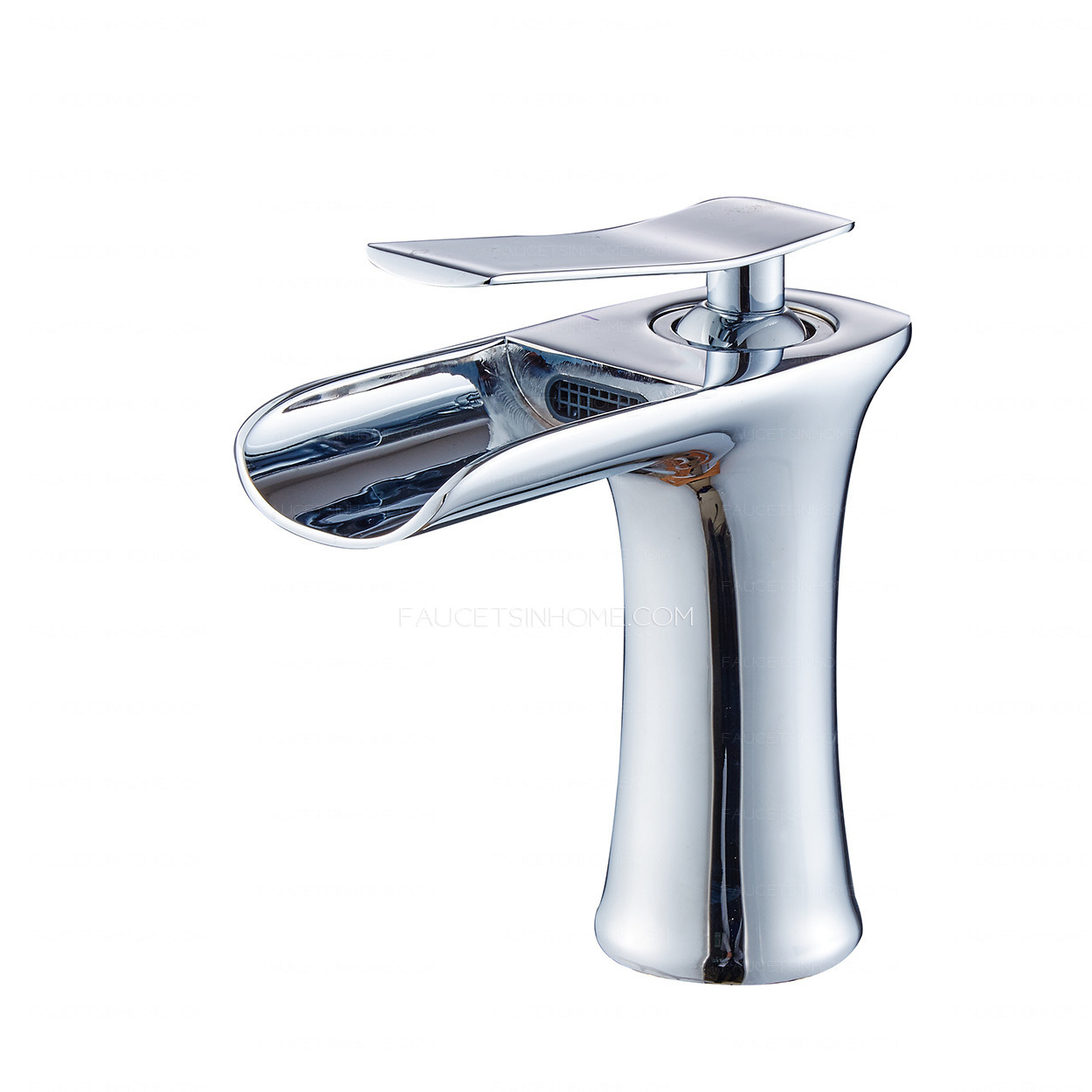 Waterfall Mixer Chrome Plated Bathroom Faucets Undermount Sink Taps