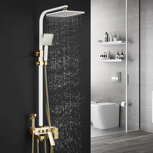 Modern Brass Bathroom Shower Set Wall Mounted Spray Faucet