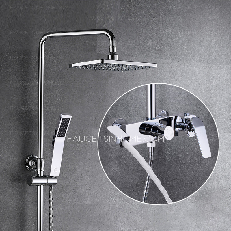 Waterfall Brass Rainfall Faucets Modern Mixer Bathroom Shower Taps