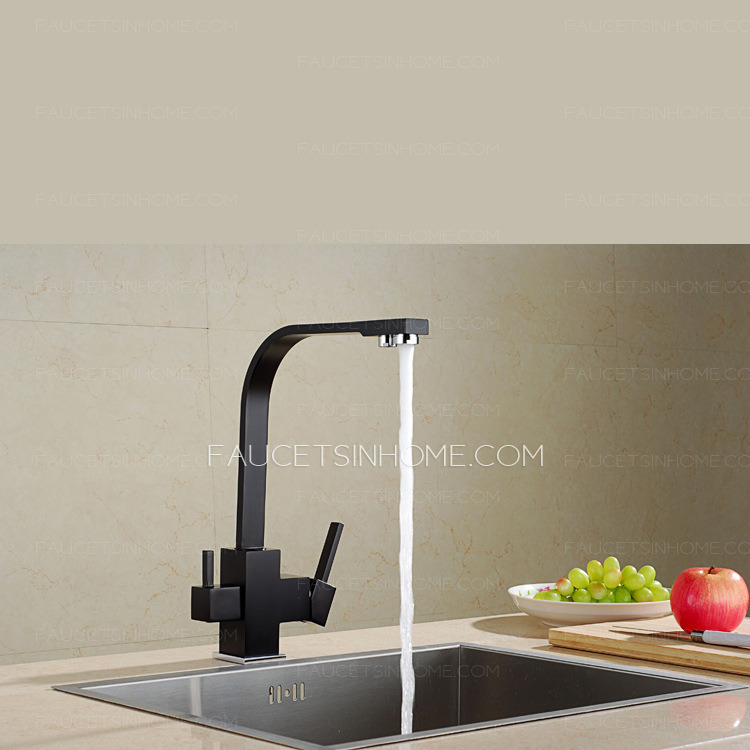 Bridge Double Shower Faucet Two Handle Kitchen Mixer Tap Designer