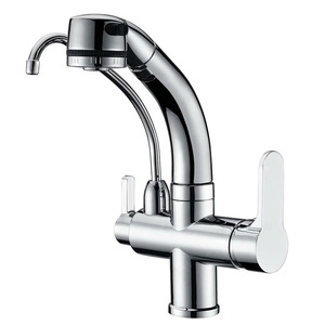 Bridge Double Shower Faucet Two Handle Kitchen Mixer Tap Designer