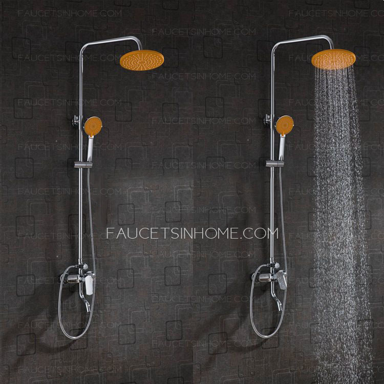 Waterfall Sliver Brass Modern Single Handle Bathroom Shower System 