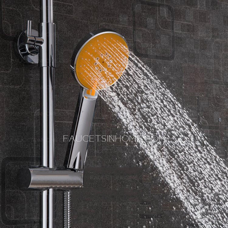 Waterfall Sliver Brass Modern Single Handle Bathroom Shower System 