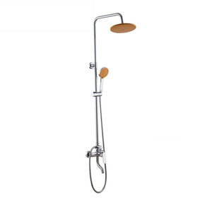 Waterfall Sliver Brass Modern Single Handle Bathroom Shower System 