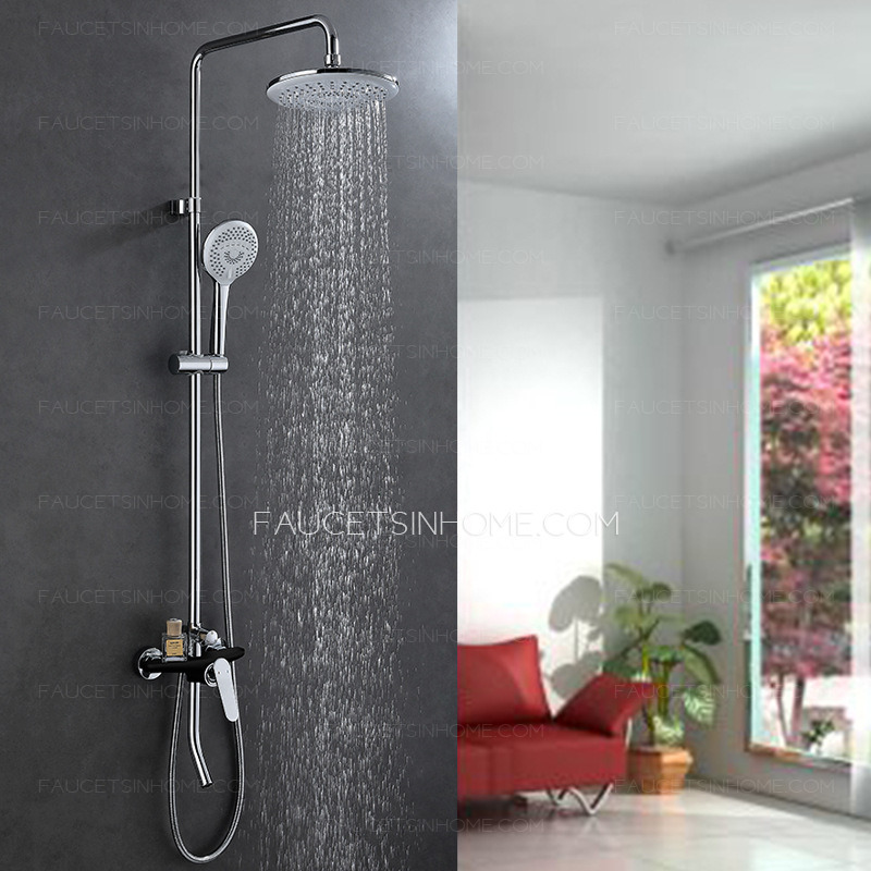 Waterfall Sliver Brass Modern Cold Water Mixxed Bathroom Shower System 