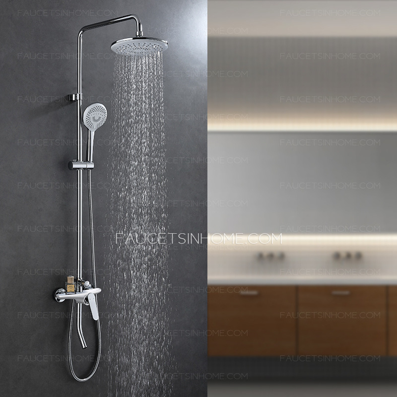 Waterfall Sliver Brass Modern Cold Water Mixxed Bathroom Shower System 