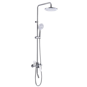 Waterfall Sliver Brass Modern Cold Water Mixxed Bathroom Shower System 