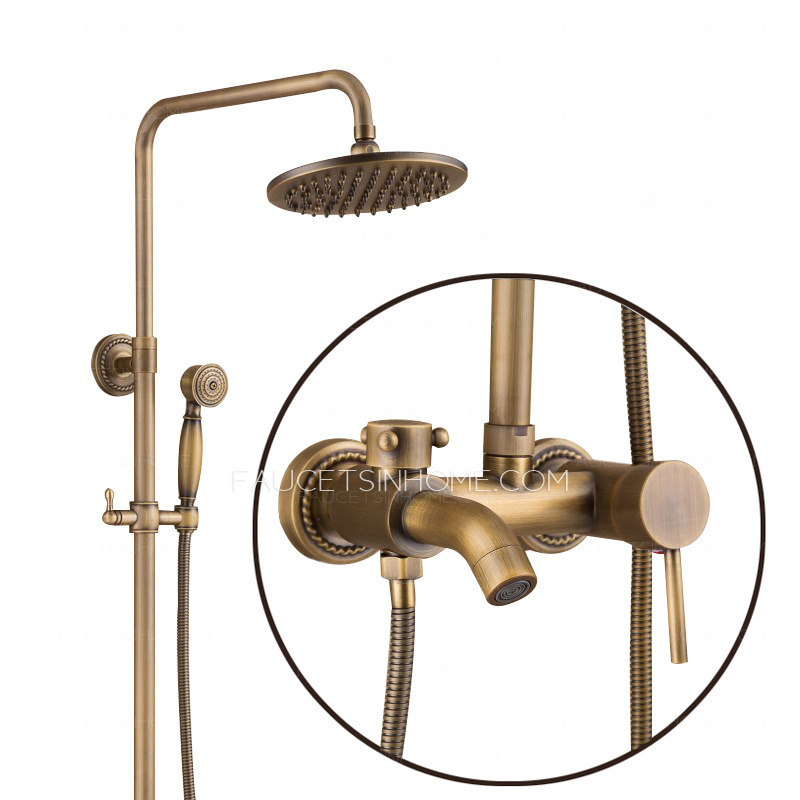 Retro Brass Waterfall Nordic Luxury Golden Bathroom Shower System 