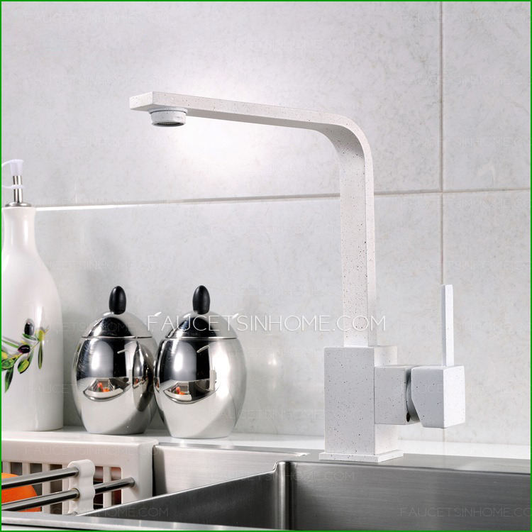Brass White Hot Water MIxed Granite Universal Kitchen Shower Faucet 