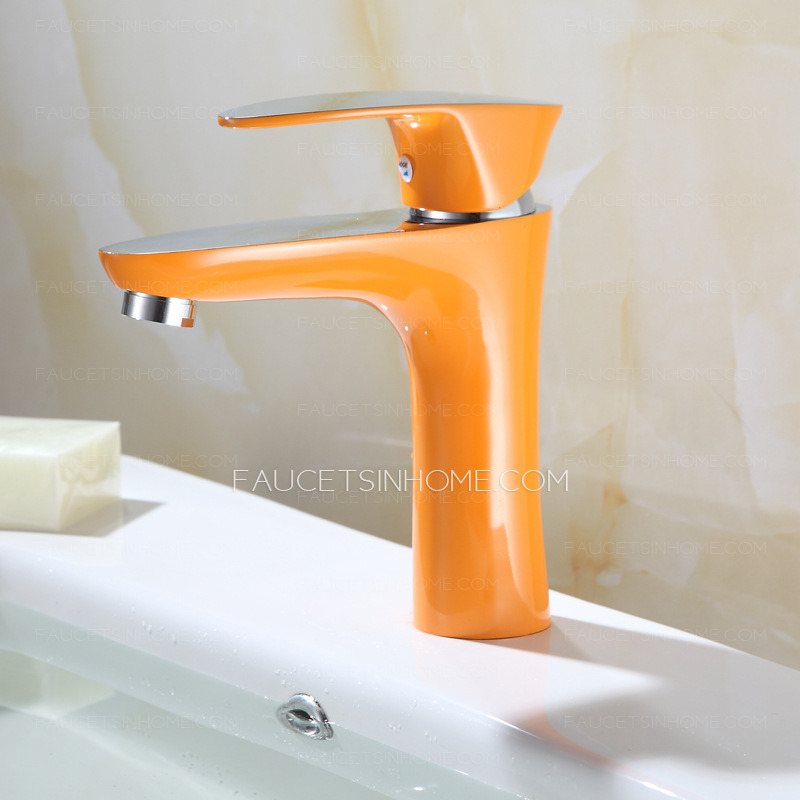 Orange Single Handle Brass Modern Bathroom Shower Faucet