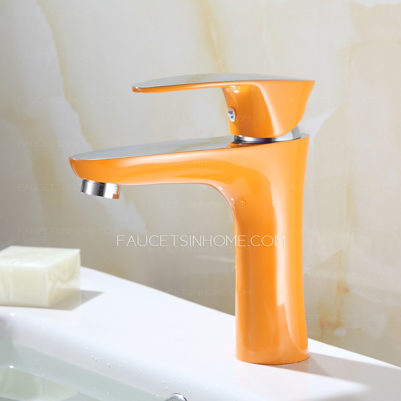 Orange Single Handle Brass Modern Bathroom Shower Faucet